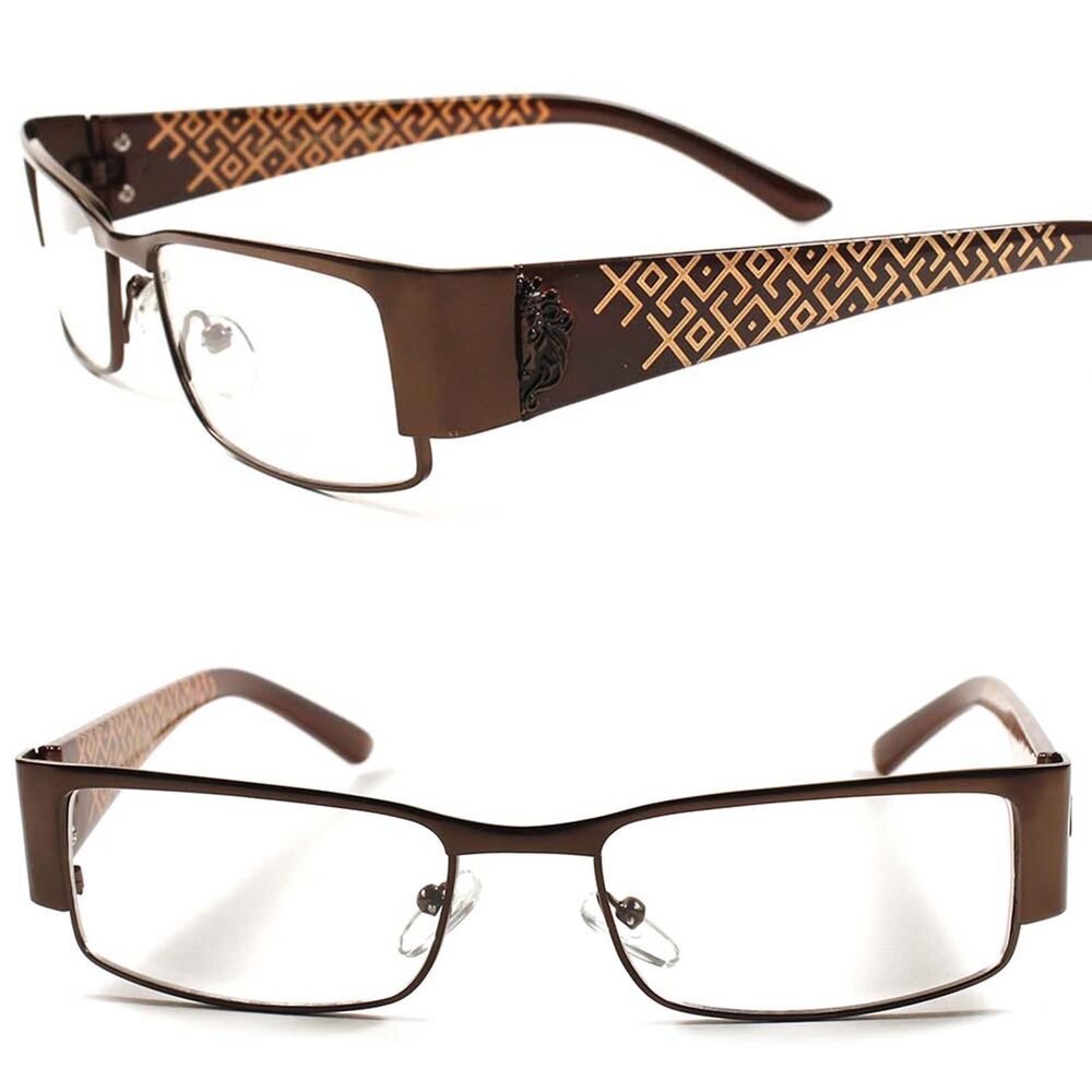 Contemporary Stylish Upscale Chic Womens Brown Rectangle Clear Lens Eye Glasses